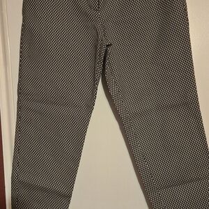 Womens Black and White Patterned Pants